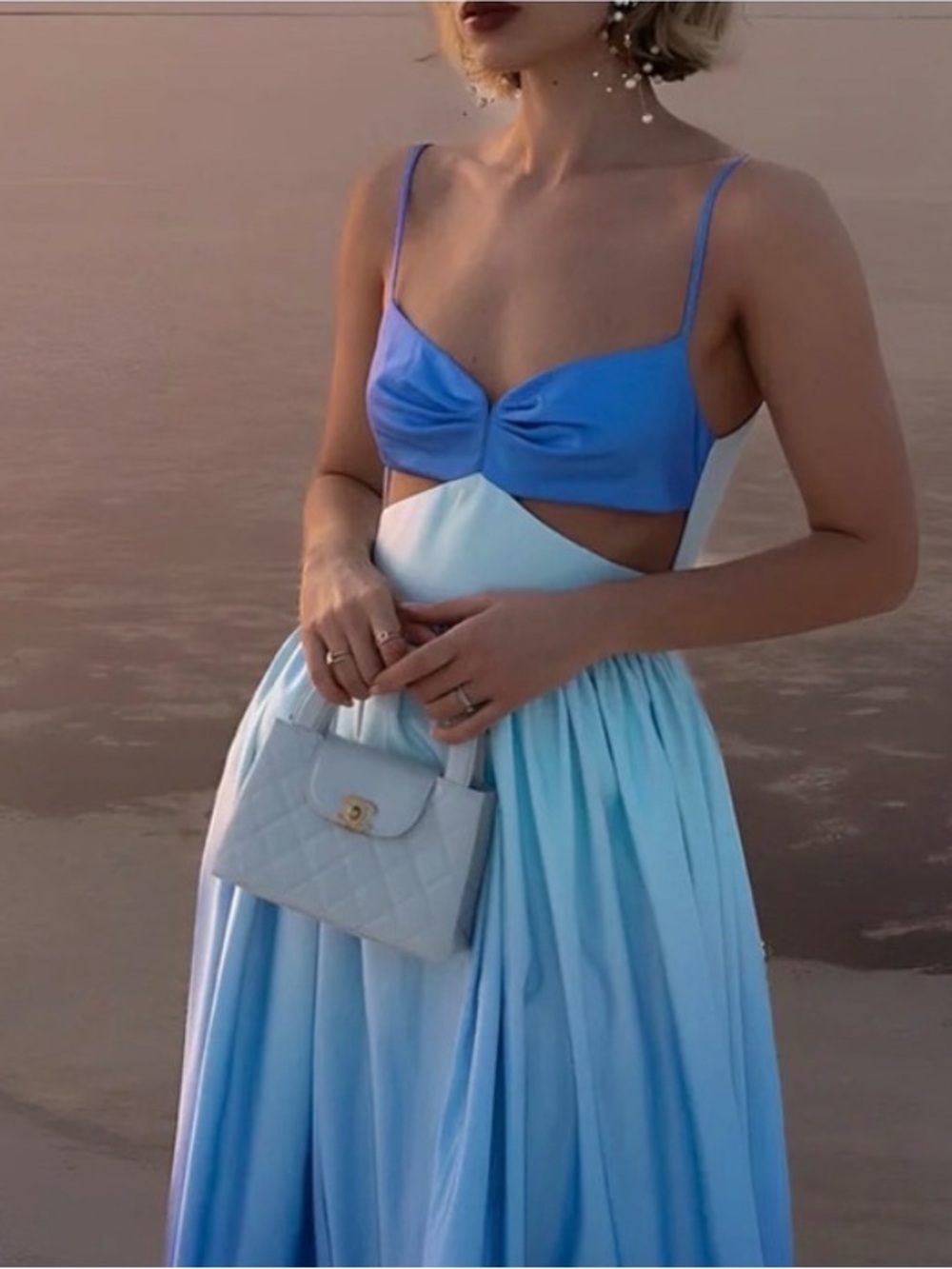Commense Blue Ombre Maxi Dress Size Medium - Picture 5 of 9
